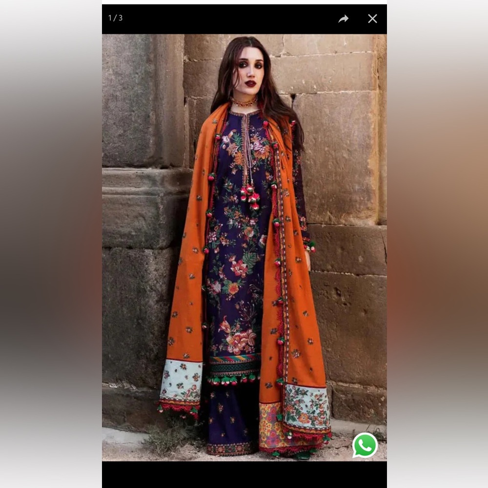 Boutique 9 Floral Long Sleeve Dress with Orange Scarf